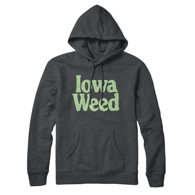 Iowa Weed Hoodie-Charcoal Heather-Allegiant Goods Co. Vintage Sports Apparel