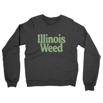 Illinois Weed Midweight French Terry Crewneck Sweatshirt-Charcoal Heather-Allegiant Goods Co. Vintage Sports Apparel