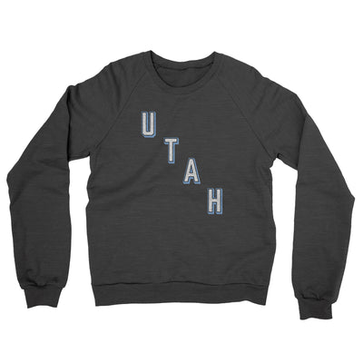 Utah Hockey Jersey Midweight French Terry Crewneck Sweatshirt-Charcoal Heather-Allegiant Goods Co. Vintage Sports Apparel