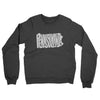 Pennsylvania State Shape Text Midweight French Terry Crewneck Sweatshirt-Charcoal Heather-Allegiant Goods Co. Vintage Sports Apparel