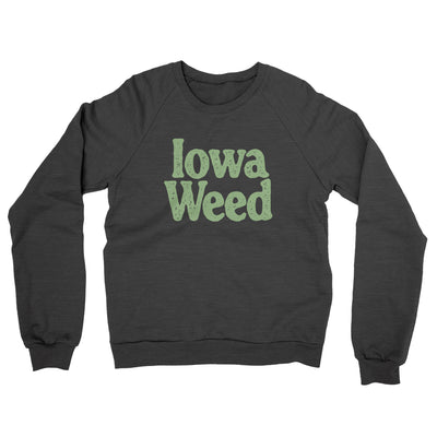 Iowa Weed Midweight French Terry Crewneck Sweatshirt-Charcoal Heather-Allegiant Goods Co. Vintage Sports Apparel