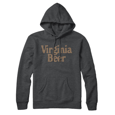 Virginia Beer Hoodie-Charcoal Heather-Allegiant Goods Co. Vintage Sports Apparel