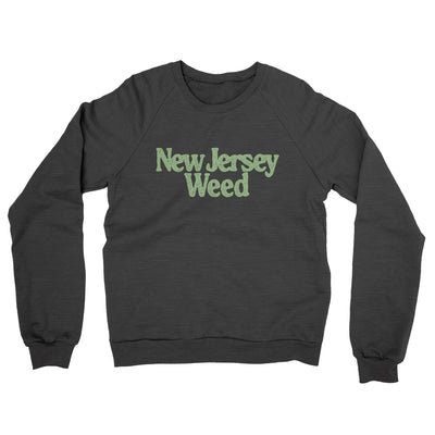 New Jersey Weed Midweight French Terry Crewneck Sweatshirt-Charcoal Heather-Allegiant Goods Co. Vintage Sports Apparel