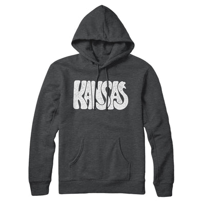 Kansas State Shape Text Hoodie-Charcoal Heather-Allegiant Goods Co. Vintage Sports Apparel