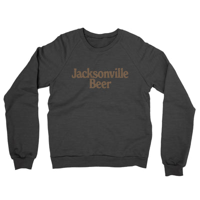 Jacksonville Beer Midweight French Terry Crewneck Sweatshirt-Charcoal Heather-Allegiant Goods Co. Vintage Sports Apparel