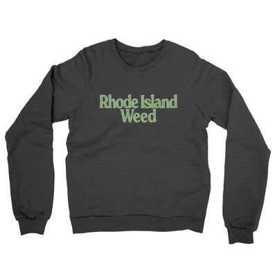 Rhode Island Weed Midweight French Terry Crewneck Sweatshirt-Charcoal Heather-Allegiant Goods Co. Vintage Sports Apparel