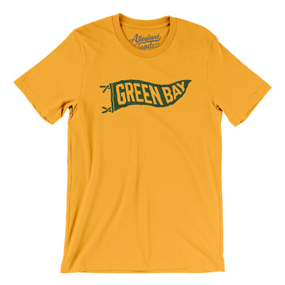 Green Bay Pennant Men/Unisex T-Shirt-Gold-Allegiant Goods Co. Vintage Sports Apparel