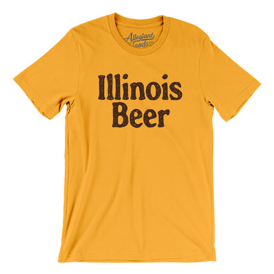 Illinois Beer Men/Unisex T-Shirt-Gold-Allegiant Goods Co. Vintage Sports Apparel