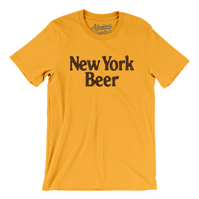 New York Beer Men/Unisex T-Shirt-Gold-Allegiant Goods Co. Vintage Sports Apparel