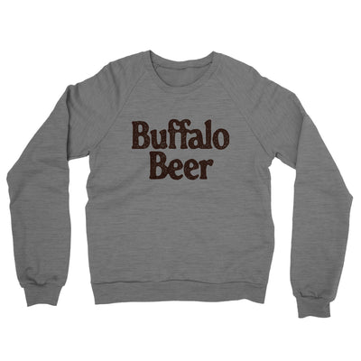 Buffalo Beer Midweight French Terry Crewneck Sweatshirt-Graphite Heather-Allegiant Goods Co. Vintage Sports Apparel