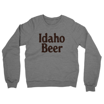 Idaho Beer Midweight French Terry Crewneck Sweatshirt-Graphite Heather-Allegiant Goods Co. Vintage Sports Apparel