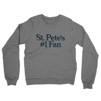 St Pete's Number 1 Fan Midweight French Terry Crewneck Sweatshirt-Graphite Heather-Allegiant Goods Co. Vintage Sports Apparel