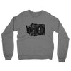 Washington State Shape Text Midweight French Terry Crewneck Sweatshirt-Graphite Heather-Allegiant Goods Co. Vintage Sports Apparel