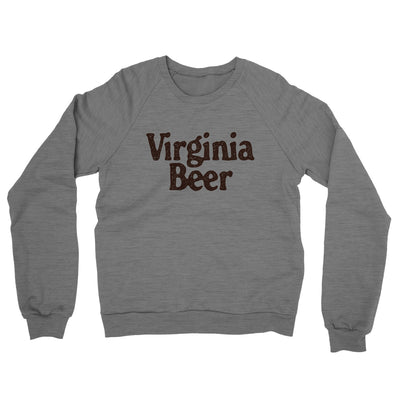 Virginia Beer Midweight French Terry Crewneck Sweatshirt-Graphite Heather-Allegiant Goods Co. Vintage Sports Apparel