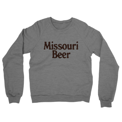 Missouri Beer Midweight French Terry Crewneck Sweatshirt-Graphite Heather-Allegiant Goods Co. Vintage Sports Apparel