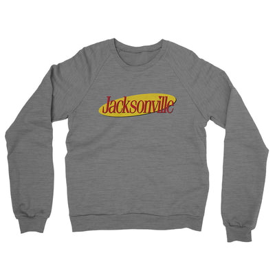 Jacksonville Seinfeld Midweight French Terry Crewneck Sweatshirt-Graphite Heather-Allegiant Goods Co. Vintage Sports Apparel