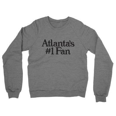 Atlanta's Number 1 Fan Midweight French Terry Crewneck Sweatshirt-Graphite Heather-Allegiant Goods Co. Vintage Sports Apparel