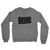 Pennsylvania State Shape Text Midweight French Terry Crewneck Sweatshirt-Graphite Heather-Allegiant Goods Co. Vintage Sports Apparel
