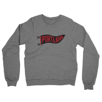 Portland Pennant Midweight French Terry Crewneck Sweatshirt-Graphite Heather-Allegiant Goods Co. Vintage Sports Apparel