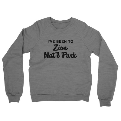 I've Been To Zion National Park Midweight French Terry Crewneck Sweatshirt-Graphite Heather-Allegiant Goods Co. Vintage Sports Apparel