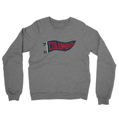 Columbus Pennant Midweight French Terry Crewneck Sweatshirt-Graphite Heather-Allegiant Goods Co. Vintage Sports Apparel