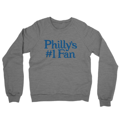 Philly's Number 1 Fan Midweight French Terry Crewneck Sweatshirt-Graphite Heather-Allegiant Goods Co. Vintage Sports Apparel