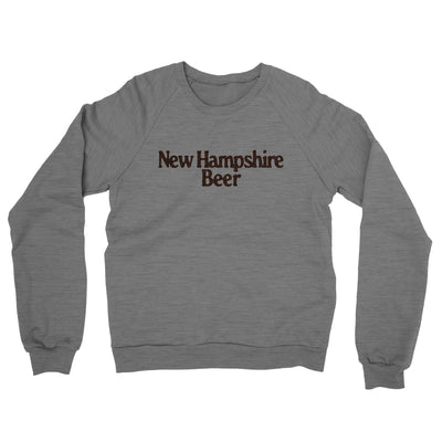 New Hampshire Beer Midweight French Terry Crewneck Sweatshirt-Graphite Heather-Allegiant Goods Co. Vintage Sports Apparel