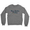 New York's Number 1 Fan Midweight French Terry Crewneck Sweatshirt-Graphite Heather-Allegiant Goods Co. Vintage Sports Apparel