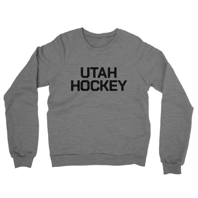 Utah Hockey Midweight French Terry Crewneck Sweatshirt-Graphite Heather-Allegiant Goods Co. Vintage Sports Apparel