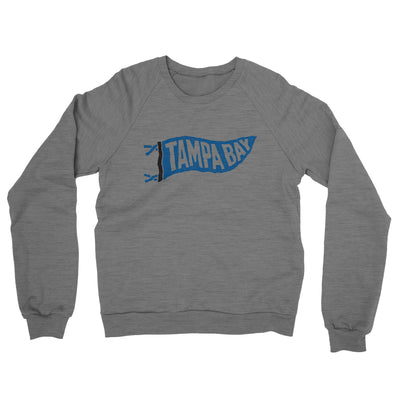 Tampa Bay Pennant Midweight French Terry Crewneck Sweatshirt-Graphite Heather-Allegiant Goods Co. Vintage Sports Apparel