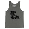 Louisiana State Shape Text Men/Unisex Tank Top-Grey TriBlend-Allegiant Goods Co. Vintage Sports Apparel