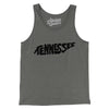 Tennessee State Shape Text Men/Unisex Tank Top-Grey TriBlend-Allegiant Goods Co. Vintage Sports Apparel