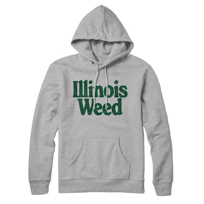 Illinois Weed Hoodie-Heather Grey-Allegiant Goods Co. Vintage Sports Apparel