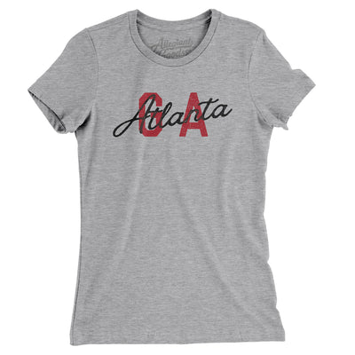 Atlanta Ga Overprinted Women's T-Shirt-Heather Grey-Allegiant Goods Co. Vintage Sports Apparel