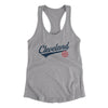 Cleveland Vintage Script Women's Racerback Tank-Heather Grey-Allegiant Goods Co. Vintage Sports Apparel