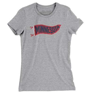 Minnesota Pennant Women's T-Shirt-Heather Grey-Allegiant Goods Co. Vintage Sports Apparel