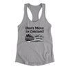 Don't Move To Oakland Women's Racerback Tank-Heather Grey-Allegiant Goods Co. Vintage Sports Apparel