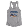 Don't Move To San Diego Women's Racerback Tank-Heather Grey-Allegiant Goods Co. Vintage Sports Apparel