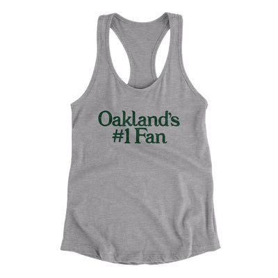 Oakland's Number 1 Fan Women's Racerback Tank-Heather Grey-Allegiant Goods Co. Vintage Sports Apparel