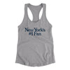 New York's Number 1 Fan Women's Racerback Tank-Heather Grey-Allegiant Goods Co. Vintage Sports Apparel