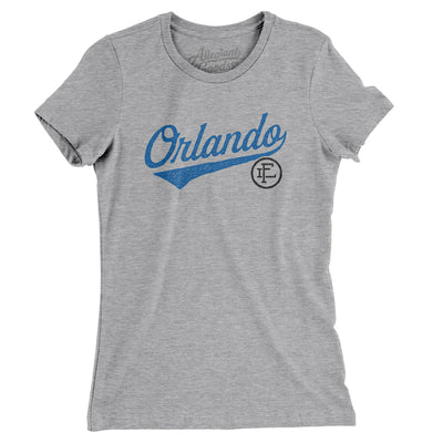 Orlando Vintage Script Women's T-Shirt-Heather Grey-Allegiant Goods Co. Vintage Sports Apparel