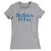 Buffalo's Number 1 Fan Women's T-Shirt-Heather Grey-Allegiant Goods Co. Vintage Sports Apparel