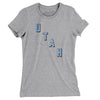 Utah Hockey Jersey Women's T-Shirt-Heather Grey-Allegiant Goods Co. Vintage Sports Apparel