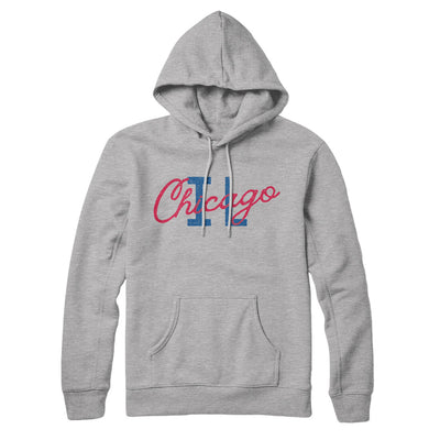 Chicago Illinois Overprinted Hoodie-Heather Grey-Allegiant Goods Co. Vintage Sports Apparel