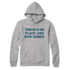 There's No Place Like New Jersey Hoodie-Heather Grey-Allegiant Goods Co. Vintage Sports Apparel