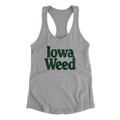 Iowa Weed Women's Racerback Tank-Heather Grey-Allegiant Goods Co. Vintage Sports Apparel