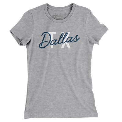 Dallas Tx Overprinted Women's T-Shirt-Heather Grey-Allegiant Goods Co. Vintage Sports Apparel