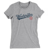 Washington Dc Vintage Script Women's T-Shirt-Heather Grey-Allegiant Goods Co. Vintage Sports Apparel