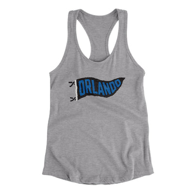 Orlando Pennant Women's Racerback Tank-Heather Grey-Allegiant Goods Co. Vintage Sports Apparel