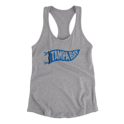 Tampa Bay Pennant Women's Racerback Tank-Heather Grey-Allegiant Goods Co. Vintage Sports Apparel